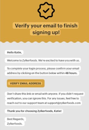 verify your email for signing up