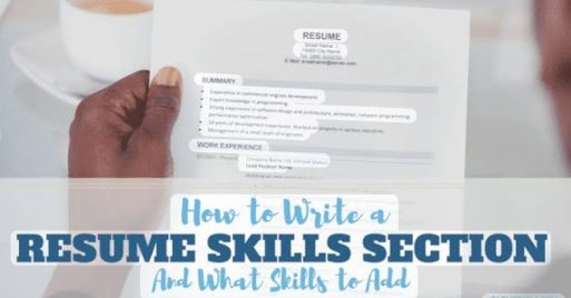 how to write a resume skills section